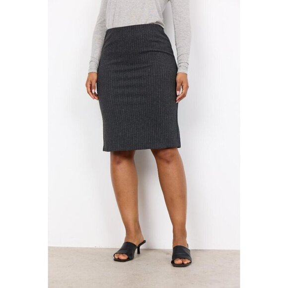NWT SOYA CONCEPT IVA 1 Grey Pinstriped Pencil Skirt - Picture 2 of 5
